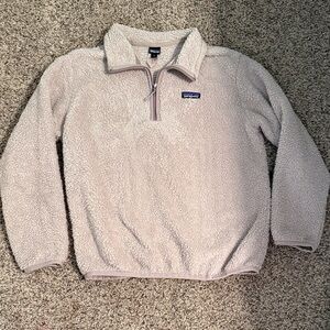 Patagonia womens Beige Zip-Up Fleece Sweater